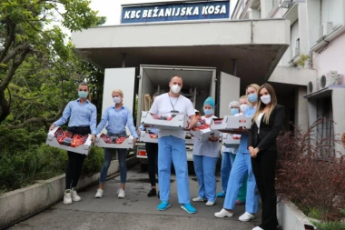 Hvala Mozzartu što misli na nas: Medicinari iz KBC  Bežanijska kosa oduševljeni akcijom ovog giganta, posredstvom kojeg im je donirano oko tone svežeg voća i vitaminskih napitaka