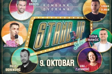 NOVI DATUM VELIKOG  STAND UP SHOW-A ZAKAZANOG ZA 01. APRIL! NOVI DATUM 09. OKTOBAR VELIKA SALA KOMBANK DVORANE! ŠEST DOMAĆIH KOMIČARA NA SCENI