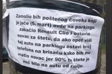 (FOTO) Udario je vozilo i ostavio pare da nadoknadi štetu: Ono što je potom oštećeni uradio, ostavilo je sve bez teksta