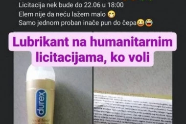 MUŽ HTEO DA EKSPERIMENTIŠE, ALI ŽENA NIJE! Polovni lubrikant završio na humanitarnoj aukciji (FOTO)