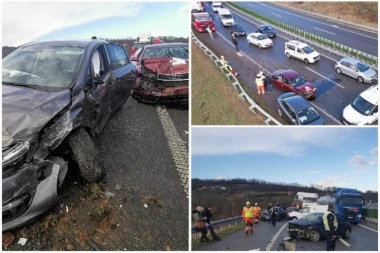 IZBEGNUTA JE TRAGEDIJA! Jeziv prizor na Milošu Velikom, zgnječeni automobili, JEDAN GOREO! (FOTO, VIDEO)