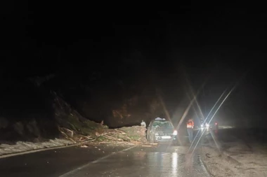 SREĆA U NESREĆI! IZBEGNUTA TRAGEDIJA KOD NOVE VAROŠI: Ogromno drvo palo na taksi vozilo, vozać bez povreda, a automobil uništen (FOTO)