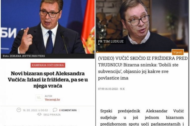 HRVATI PONOVO UHODE VUČIĆA: Analiziraju mu spotove dok se dave u problemima (FOTO)