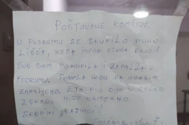 ZBOG DOBRE NAMERE UMALO NIJE ZAPALILA ZGRADU! Snežana je šokirala stanare porukom kojom objašnjava šta je uradila! (FOTO)