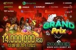 SOCCERBET – NAJVEĆA ONLAJN GEMBLING AKCIJA: Jesenji GRAND PRIX sa fondom od 14 miliona dinara!