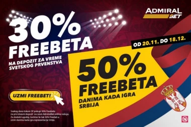 ADMIRALBET I DALJE NAGRAĐUJE – DNEVNO 30% FREEBET-A