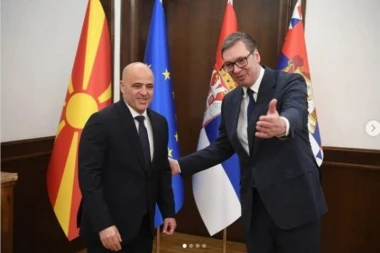 ODNOSI SRBIJE I SEVERNE MAKEDONIJE NAJBOLJI U SAVREMENOJ ISTORIJI: Vučić se sastao sa Kovačevskim