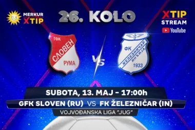 Derbi 26. kola Vojvođanske lige – grupa Jug, samo na Xtip Stream-u!