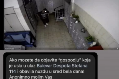 NIJE ZNALA DA JE SNIMA KAMERA: Gospođa je usred dana ušla u zgradu i uradila ovo, njen potez razesneo je mnoge!