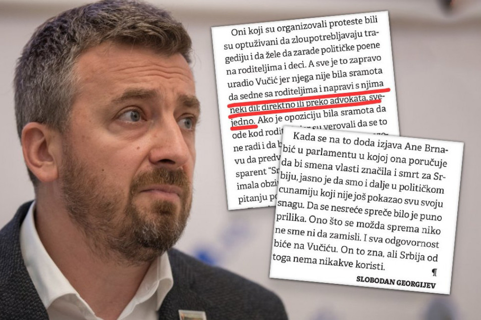 SLOBODAN GEORGIEV OPTUŽIO RODITELJE UBIJENE DECE DA SU NAPRAVILI ''DIL'' SA VUČIĆEM! Sramna izjava urednika ''Nove S''