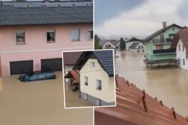 MARKO JE POSTAO HIT NA DRUŠTVENIM MREŽAMA! Vesla potopljenim ulicama u dečijem bazenu i pomaže komšijama (VIDEO)