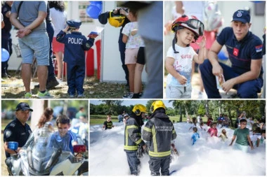 ZAJEDNO I BEZBEDNO KROZ DETINJSTVO Pripadnici MUP družili se sa decom na Adi, mališani kroz igru učili kako da prepoznaju nasilje