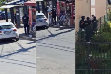 FILMSKO HAPŠENJE U LEŠTANIMA! Policija ženi nasred ulice stavlja lisice na ruke, muškarca obaraju i čvrsto vezuju! (VIDEO/FOTO)