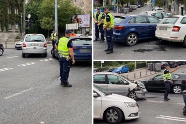 PRVE FOTOGRAFIJE SA MESTA STRAVIČNE NESREĆE: Tri automobila se zakucala u Kneza Miloša, vozila uništena (FOTO)