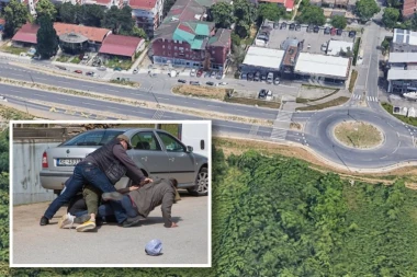 KRVNIČKO PREBIJANJE NA PETLOVOM BRDU: Čovek leži na zemlji dok ga drugi muškarac udarcima "patosira" (UZNEMIRUJUĆI VIDEO)