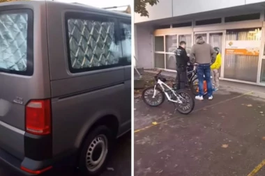 OVAKO JE IZGLEDAO JEZIVI KOMBI U KOM SU OTMIČARI DRŽALI DEČAKE: Srbi primetili kako muškarac iz kombija obloženog folijom sledi dete, a onda mu bagerom preprečili put! (VIDEO)