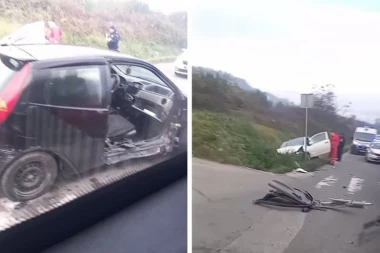 TEŽAK UDES KOD VINČE! Automobili slupani nasred ulice, treći završio u kanalu! (VIDEO)