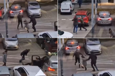 POTUKLI SE U NOVOM SADU KAO U RINGU: Momak gurnuo devojku, drugi odmah skočio na njega, žestoko sevale pesnice (VIDEO)