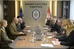 PLANIRAMO KVANTITATIVNO POVEĆANJE UČEŠĆA VOJSKE SRBIJE: Sastanak ministra Vučevića sa generalom Brigerom (FOTO)