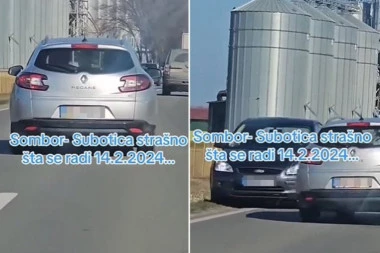 PUKOM SREĆOM IZBEGNUTA KATASTROFA: Bahati vozač "renoa" prešao u drugu traku tokom vožnje, a sve zbog telefona! (VIDEO)