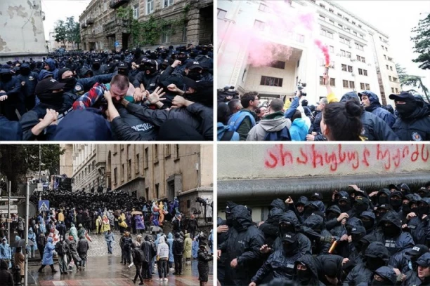 MAJDAN U GRUZIJI! Haos u centru prestonice, demonstranti rušili barikade i tukli se sa policijom! (VIDEO)