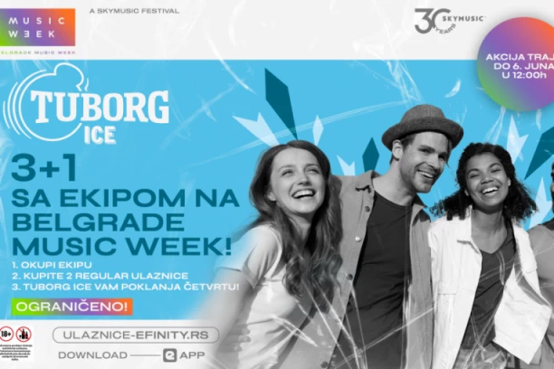 KUPI 3 ULAZNICE za Belgrade Music Week, Tuborg Ice ti POKLANJA ČETVRTU!