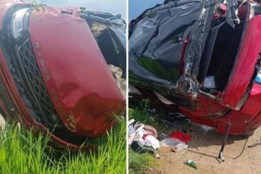 PREVRNUO SE AUTOMOBIL NA PUTU DIMITROVGRAD-PIROT: Delovi i stvari rasuti po putu (FOTO)