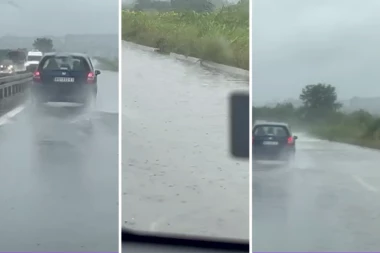 U ŽELEZNIKU POPLAVA! Vozila na Obrenovačkom putu mile pored bankine