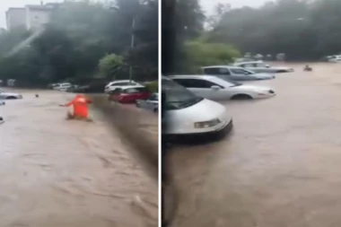 NAJVEĆI HEROJ DANAS! Video je da se ŽENA DAVI, pa se bacio u bujicu! JEDVA JE SAVLADAO STIHIJU, umalo da i sam ne strada!(VIDEO)