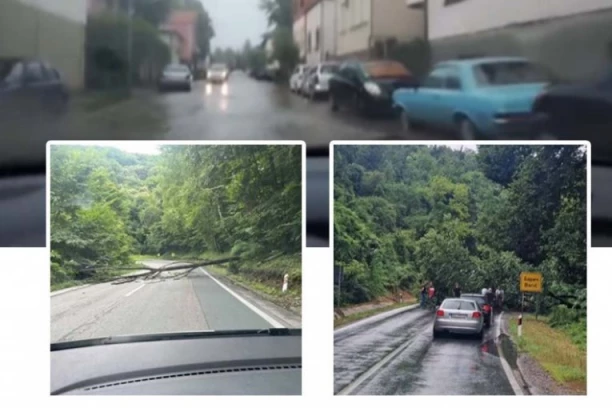 NEVREME U PIROTU I PROKUPLJU: Bujica teče ulicama, olujni vetar šiba na sve strane (VIDEO)