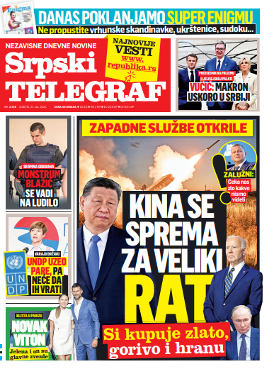 Srpski telegraf - Naslovna strana