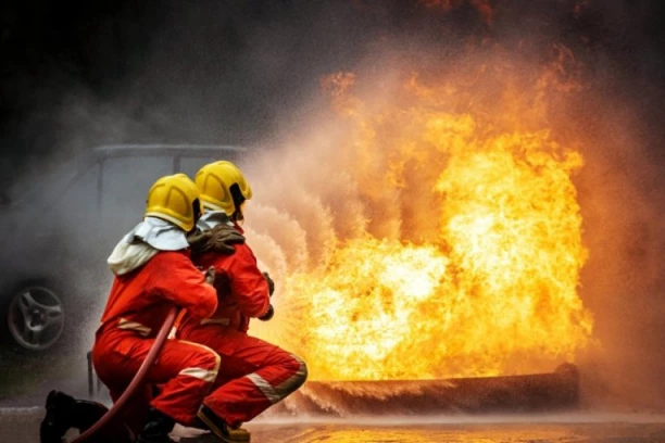 VELIKI POŽAR U DONJEM MILANOVCU: Vatra zahvatila veliku površinu, CRNI DIM PREKRIO NEBO (FOTO)