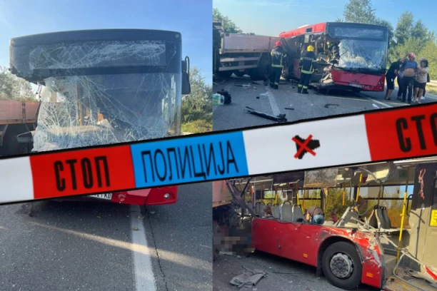 HAOS NA IZLASKU IZ VALJEVA: Putnički autobus završio u njivi! (FOTO)