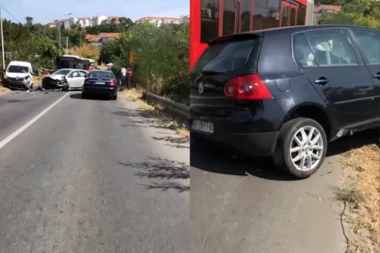 "IMA POVREĐENIH LICA, SAOBRAĆAJ JE OBUSTAVLJEN": Lančani sudar u Železniku (VIDEO)