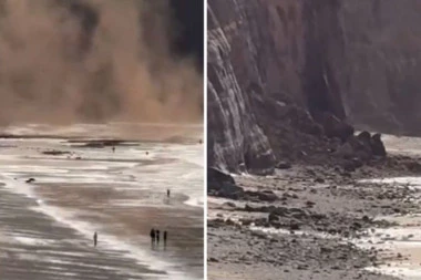 APOKALIPTIČNI SNIMCI SA PLAŽE! Iznenada se čula EKSPLOZIJA, a onda je gusti dim počeo da kulja ka turistima (FOTO/VIDEO)