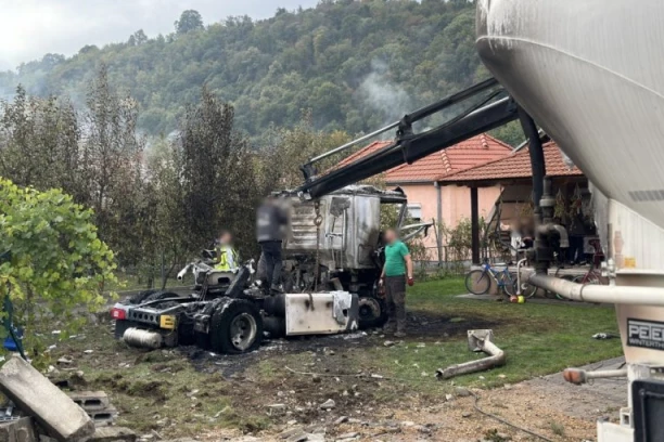 KARAMBOL KOD ČAČKA! Zapalila se cisterna, pa uletela ljudima u dvorište - ZA DLAKU IZBEGNUTA TRAGEDIJA! (FOTO)