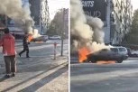 GORI AUTOMOBIL KOD ŠUMICA! Drama nasred prometne raskrsnice, ne idu trole ka gradu (VIDEO)