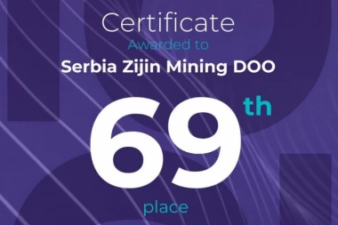 Serbia Zijin Mining na 69. poziciji među 100 najvećih kompanija u Jugoistočnoj Evropi