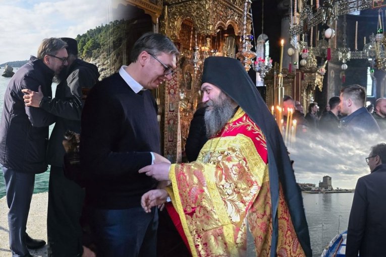 PREDSEDNIK VUČIĆ STIGAO U HILANDAR: "Ne postoje reči koje bi opisale osećaje u trenucima kada se približavate SVETINJI" (FOTO/VIDEO)