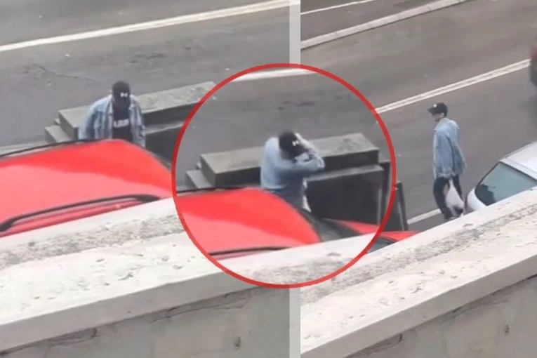 VANDAL DEMOLIRA AUTOMOBILE U CVIJIĆEVOJ! Ide od vozila do vozila, šutira i kida retrovizore (VIDEO)