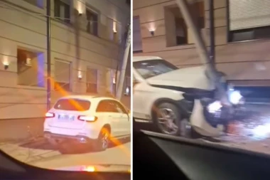 LUKSUZNI MERCEDES SE ZAKUCAO U BANDERU! Karambol u centru Čačka! (FOTO)