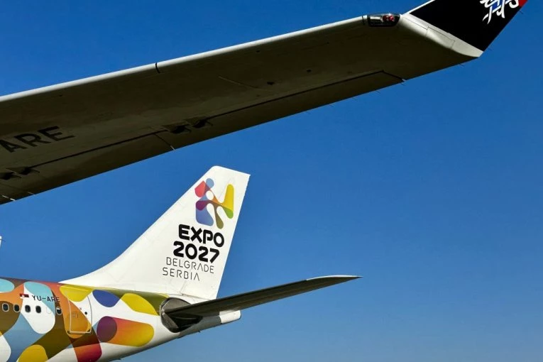 SVE U ZNAKU NADOLAZEĆE SVETSKE IZLOŽBE EXPO 2027: Novi avion Er Srbije sleteo u Beograd (FOTO)