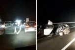 STRAVIČAN UDES NA AUTO-PUTU MILOŠ VELIKI! Sudarila se dva automobila kod Obrenovca, delovi vozila rasuti po kolovozu! (VIDEO)