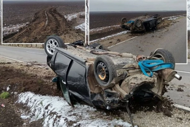 BRUTALNA NESREĆA KOD PANČEVA! Jezivi snimci lede krv u žilama,  od automobila ništa nije ostalo, vozač u teškom stanju! (UZNEMIRUJUĆI VIDEO)