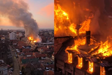 DRAMATIČNI SNIMCI IZ NIŠA! Zgradu "Prosvete" guta vatra! DIM SE VIDI IZ SVIH DELOVA GRADA! (VIDEO)