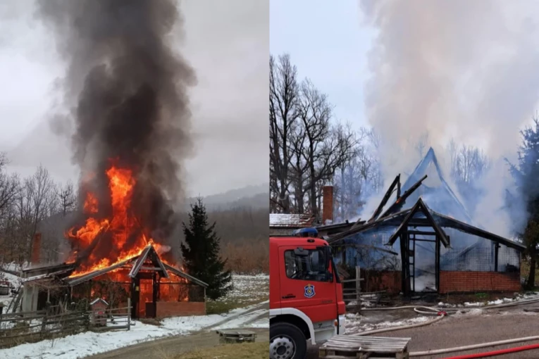 VELIKI POŽAR NA RADAN PLANINI: Izgorela kuća do temelja! (FOTO)