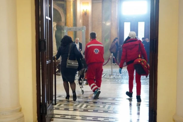 STRAVIČAN SNIMAK IZ SKUPŠTINE! Jasno se vidi - ovako je ŠOK-BOMBOM pogođena poslanica Jasmina Karanac! (VIDEO)