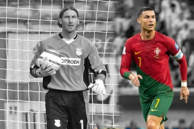 RONALDO UDARIO RADIŠU ILIĆA U GLAVU: Pokojni golman Partizana se jako loše proveo protiv Portugalca