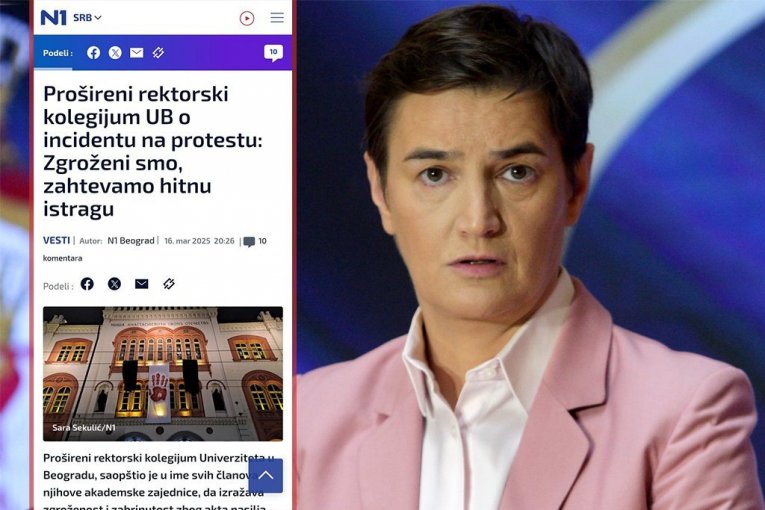 DA LI JE OVO DRŽAVNI, ILI ŠOLAKOV UNIVERZITET U BEOGRADU? Brnabićeva zgrožena najnovijim "zvaničnim saopštenjem" rektorskog kolegijuma