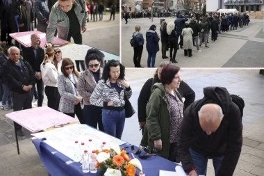 ZAVIJENI U CRNO, SUZE NEPREKIDNO TEKU! Ovo je najtužniji dan u Kočanima, ljudi se slivaju da se upišu u knjigu žalosti! (FOTO/VIDEO)